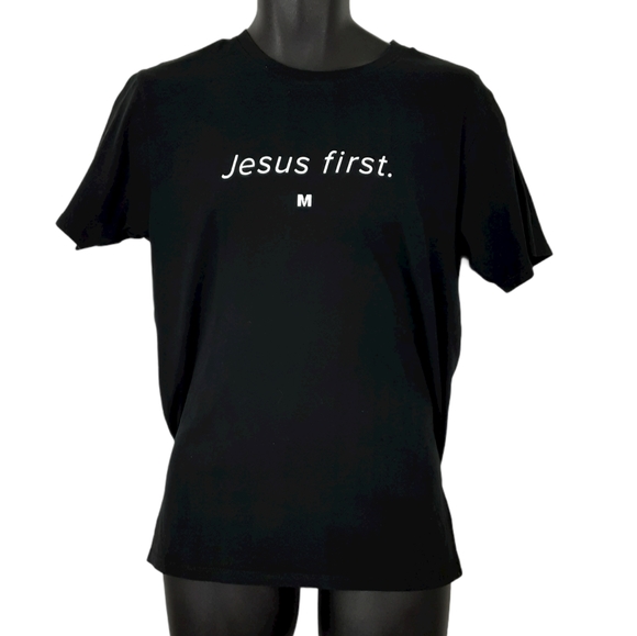 Jesus First Premium Men T Shirt Medium Black - Picture 2 of 3
